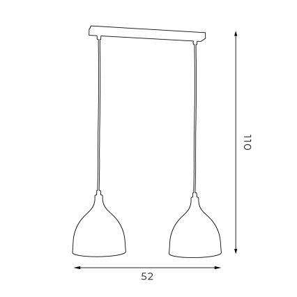 Hanglamp aan een koord NOAK 2xE27/15W/230V grijs