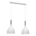 Hanglamp aan een koord NOAK 2xE27/15W/230V wit/glanzend chroom