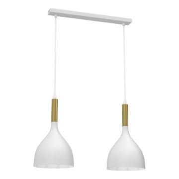 Hanglamp aan een koord NOAK 2xE27/15W/230V wit/goud