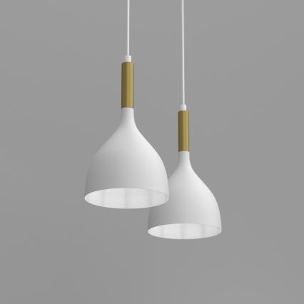 Hanglamp aan een koord NOAK 2xE27/15W/230V wit/goud