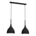 Hanglamp aan een koord NOAK 2xE27/15W/230V zwart/glanzend chroom