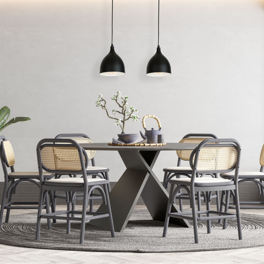 Hanglamp aan een koord NOAK 2xE27/15W/230V zwart