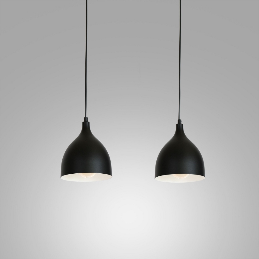 Hanglamp aan een koord NOAK 2xE27/15W/230V zwart