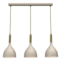 Hanglamp aan een koord NOAK 3xE27/15W/230V beige/goud