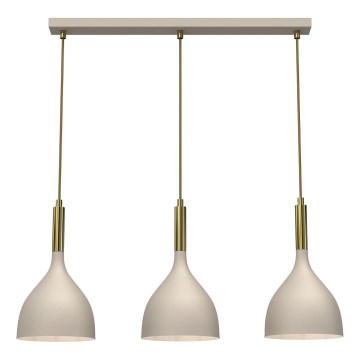 Hanglamp aan een koord NOAK 3xE27/15W/230V beige/goud
