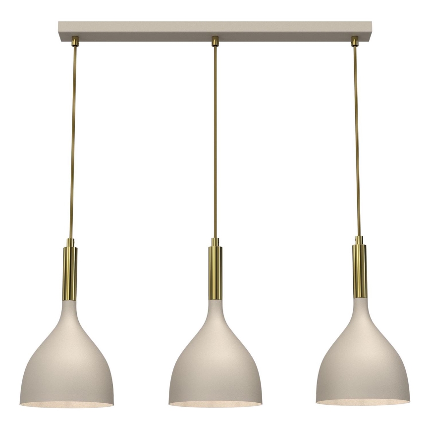 Hanglamp aan een koord NOAK 3xE27/15W/230V beige/goud