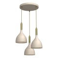 Hanglamp aan een koord NOAK 3xE27/15W/230V beige/goud