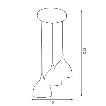 Hanglamp aan een koord NOAK 3xE27/15W/230V grijs