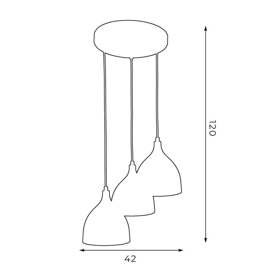 Hanglamp aan een koord NOAK 3xE27/15W/230V grijs