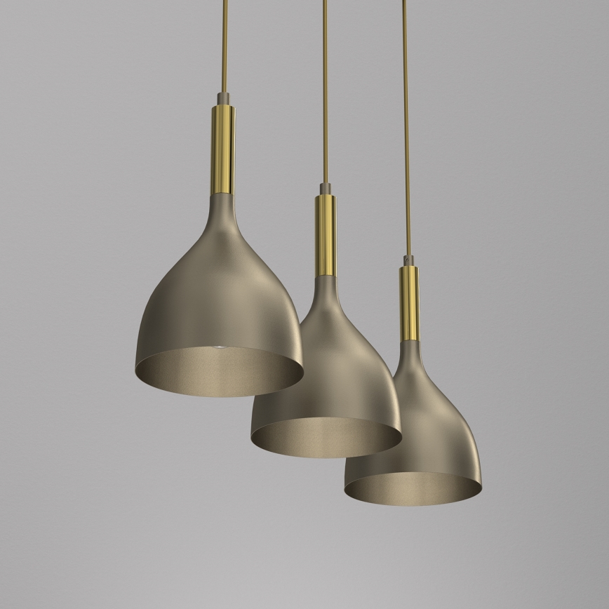 Hanglamp aan een koord NOAK 3xE27/15W/230V messing/goud
