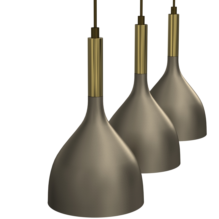 Hanglamp aan een koord NOAK 3xE27/15W/230V messing/goud