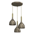 Hanglamp aan een koord NOAK 3xE27/15W/230V messing/goud