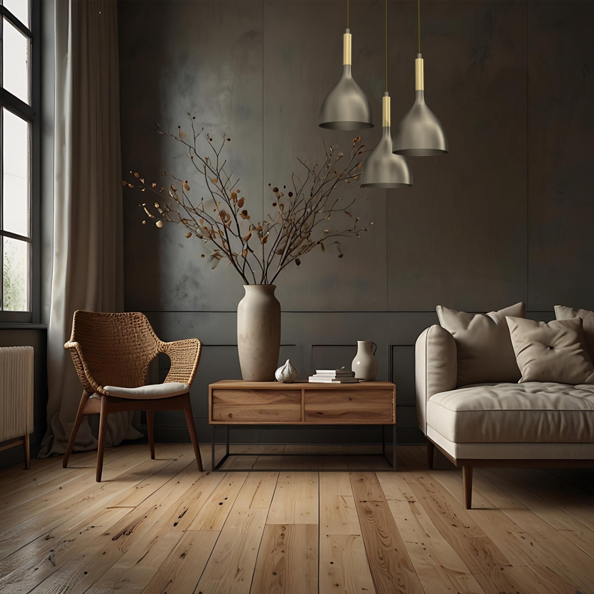 Hanglamp aan een koord NOAK 3xE27/15W/230V messing/goud