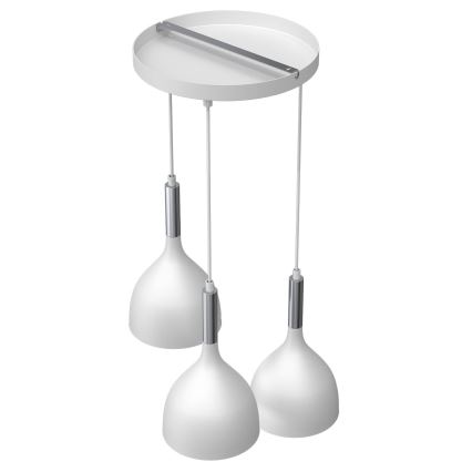 Hanglamp aan een koord NOAK 3xE27/15W/230V wit/glanzend chroom