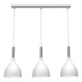 Hanglamp aan een koord NOAK 3xE27/15W/230V wit/glanzend chroom