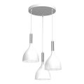 Hanglamp aan een koord NOAK 3xE27/15W/230V wit/glanzend chroom