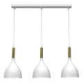 Hanglamp aan een koord NOAK 3xE27/15W/230V wit/goud