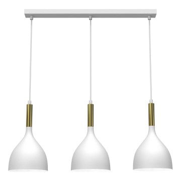 Hanglamp aan een koord NOAK 3xE27/15W/230V wit/goud