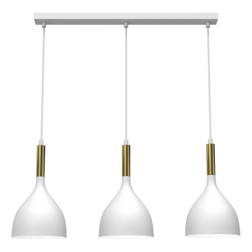 Hanglamp aan een koord NOAK 3xE27/15W/230V wit/goud