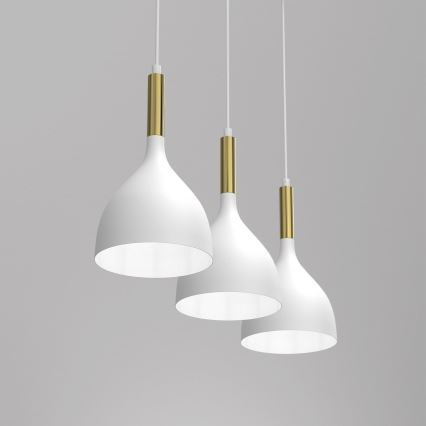 Hanglamp aan een koord NOAK 3xE27/15W/230V wit/goud