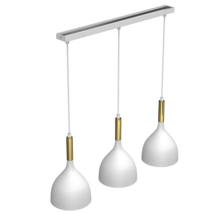 Hanglamp aan een koord NOAK 3xE27/15W/230V wit/goud