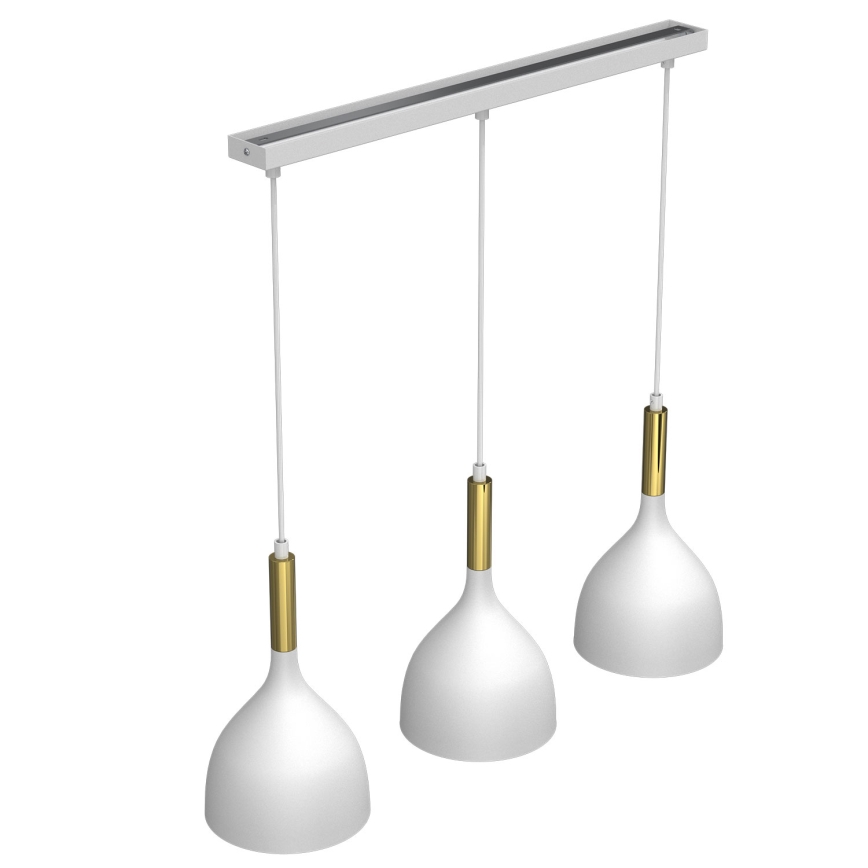 Hanglamp aan een koord NOAK 3xE27/15W/230V wit/goud
