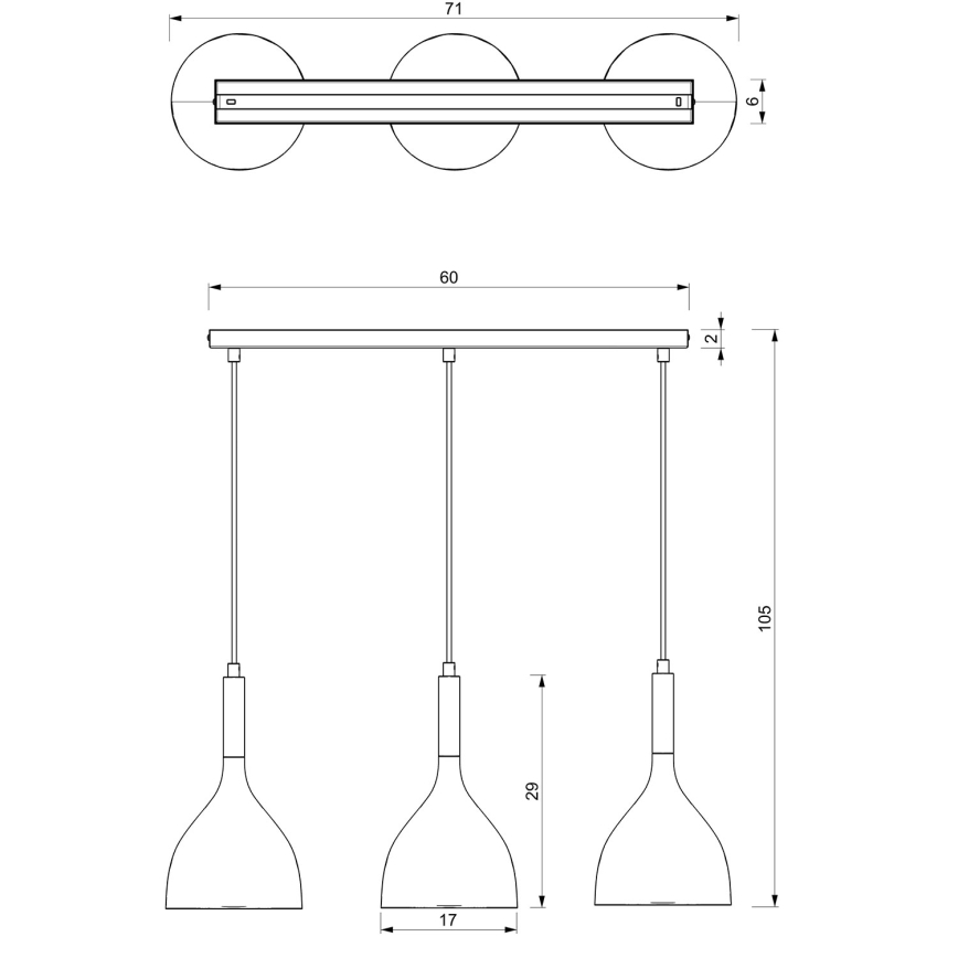 Hanglamp aan een koord NOAK 3xE27/15W/230V wit/goud