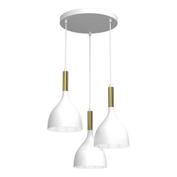 Hanglamp aan een koord NOAK 3xE27/15W/230V wit/goud
