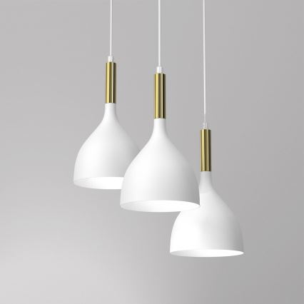 Hanglamp aan een koord NOAK 3xE27/15W/230V wit/goud