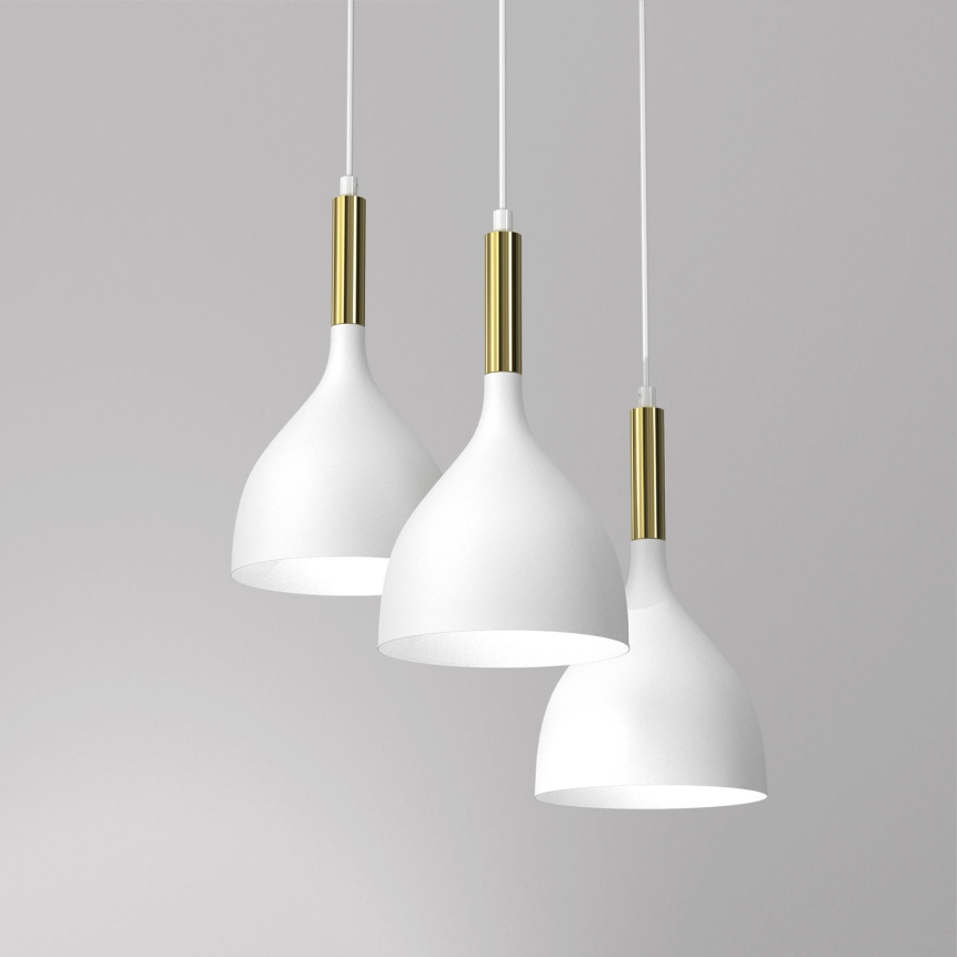 Hanglamp aan een koord NOAK 3xE27/15W/230V wit/goud