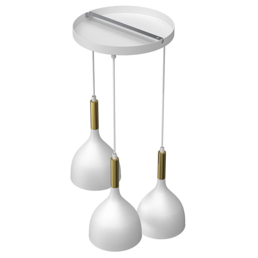 Hanglamp aan een koord NOAK 3xE27/15W/230V wit/goud