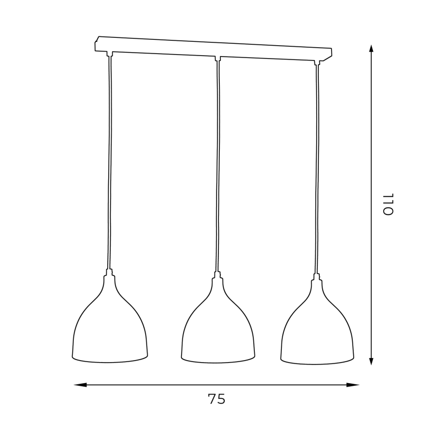 Hanglamp aan een koord NOAK 3xE27/15W/230V wit