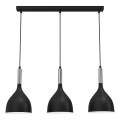 Hanglamp aan een koord NOAK 3xE27/15W/230V zwart/glanzend chroom