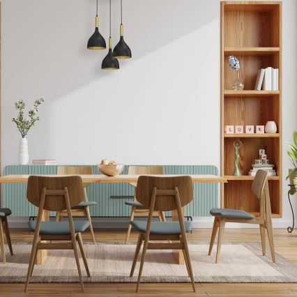 Hanglamp aan een koord NOAK 3xE27/15W/230V zwart/goud