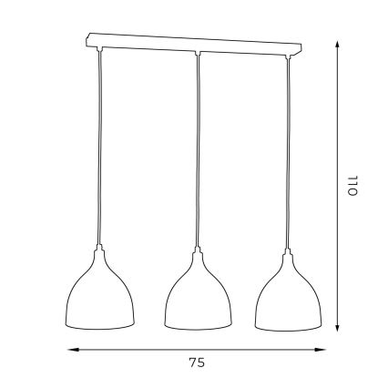 Hanglamp aan een koord NOAK 3xE27/15W/230V zwart