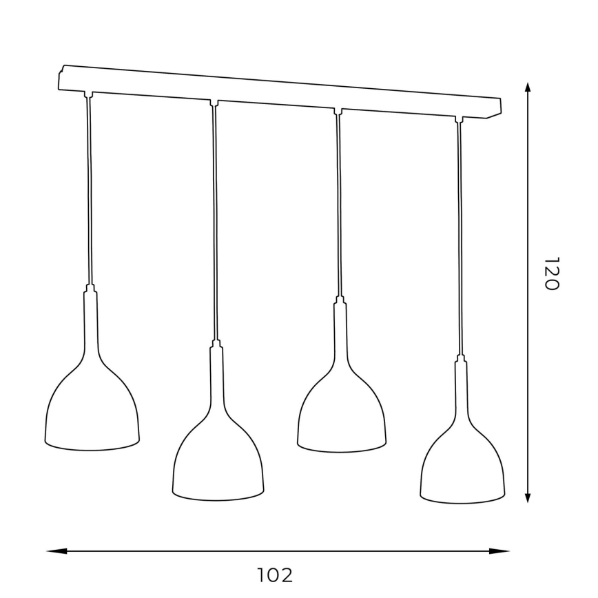 Hanglamp aan een koord NOAK 4xE27/15W/230V grijs