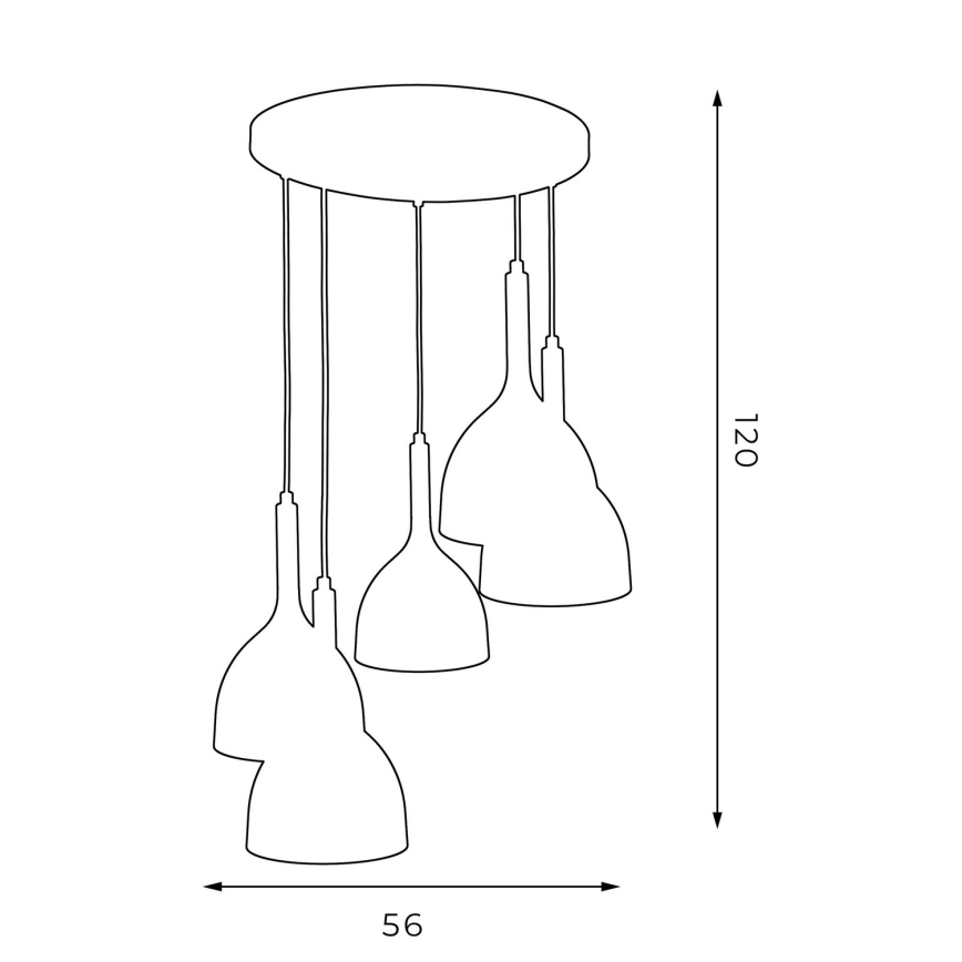 Hanglamp aan een koord NOAK 5xE27/15W/230V grijs