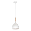 Hanglamp aan een koord NOAK WOOD 1xE27/15W/230V wit/beuken