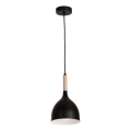 Hanglamp aan een koord NOAK WOOD 1xE27/15W/230V zwart/beuken