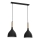 Hanglamp aan een koord NOAK WOOD 2xE27/15W/230V zwart/beuken