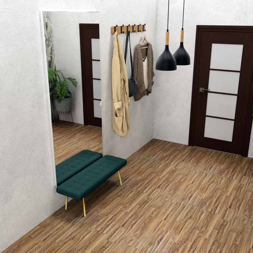 Hanglamp aan een koord NOAK WOOD 2xE27/15W/230V zwart/beuken
