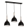 Hanglamp aan een koord NOAK WOOD 3xE27/15W/230V zwart/beuken