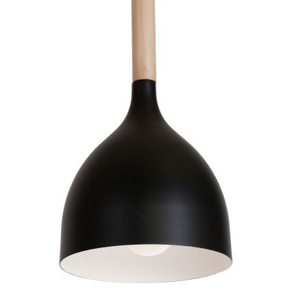 Hanglamp aan een koord NOAK WOOD 3xE27/15W/230V zwart/beuken