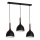 Hanglamp aan een koord NOAK WOOD 3xE27/15W/230V zwart/beuken