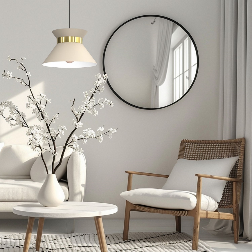 Hanglamp aan een koord NORGE 1xE27/15W/230V beige/goud