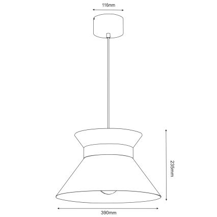 Hanglamp aan een koord NORGE 1xE27/15W/230V beige/goud