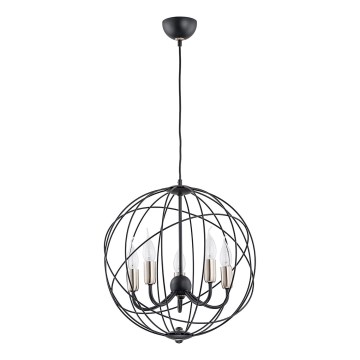 Hanglamp aan een koord NOSFERATU 5xE14/10W/230V zwart/goud