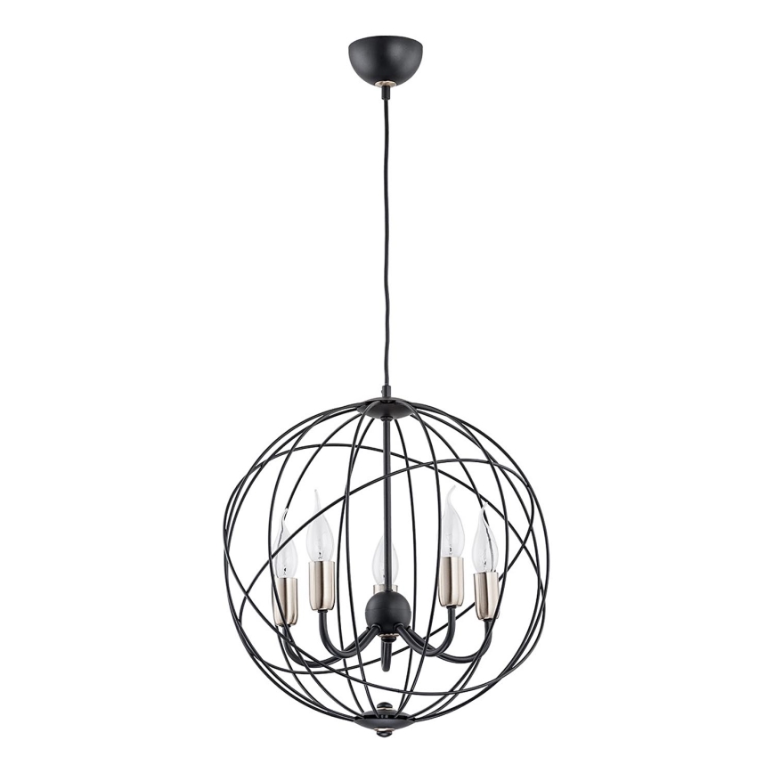 Hanglamp aan een koord NOSFERATU 5xE14/10W/230V zwart/goud