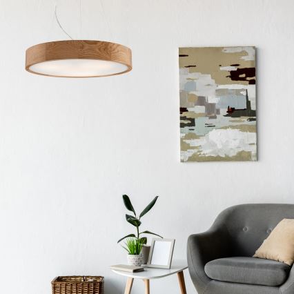 Hanglamp aan een koord OAK 3xE27/60W/230V eiken ø 47,5 cm - FSC gecertificeerd