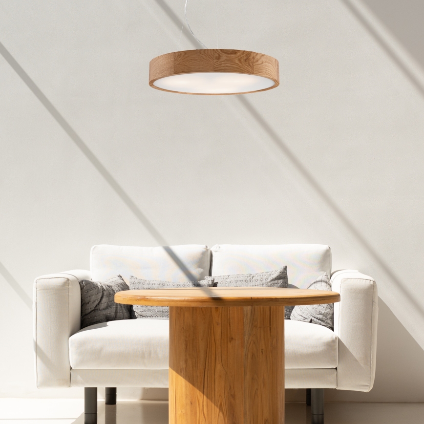 Hanglamp aan een koord OAK 3xE27/60W/230V eiken ø 47,5 cm - FSC gecertificeerd